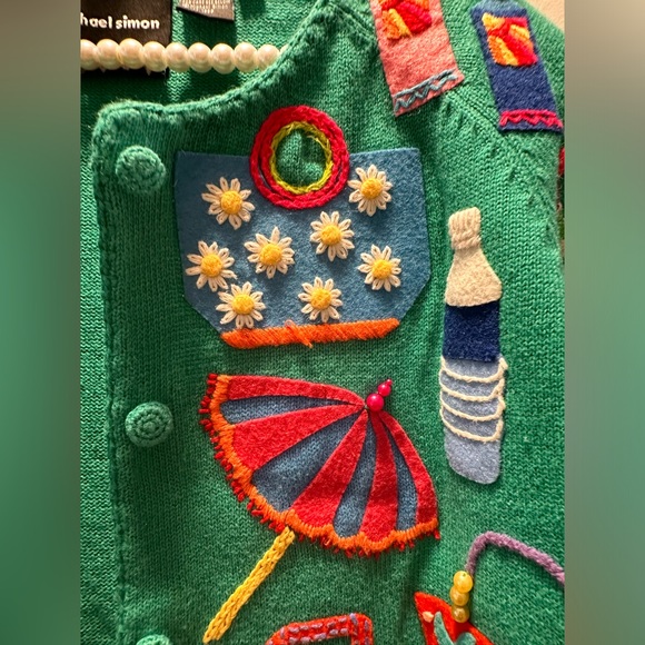 Michael Simon Size L  Short sleeve embroidered sweater - Picture 5 of 15